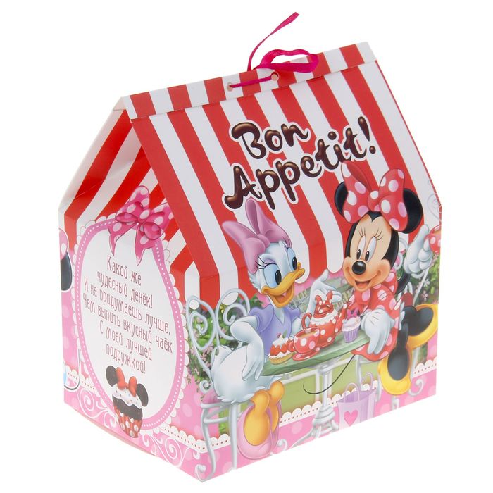 Коробка подарочная складная "Для тебя", с окном, Минни Маус