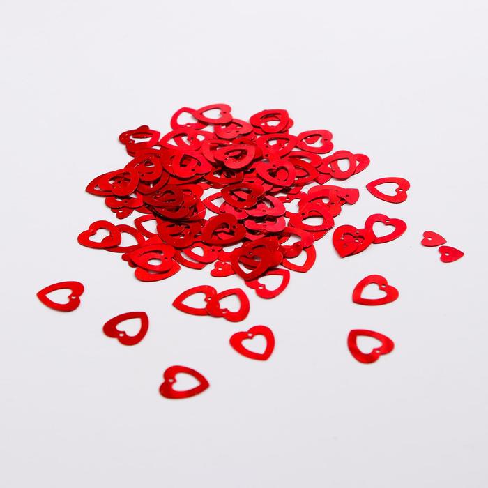 Праздничное конфетти "Нежная любовь" сердечки цветные два размера 14гр