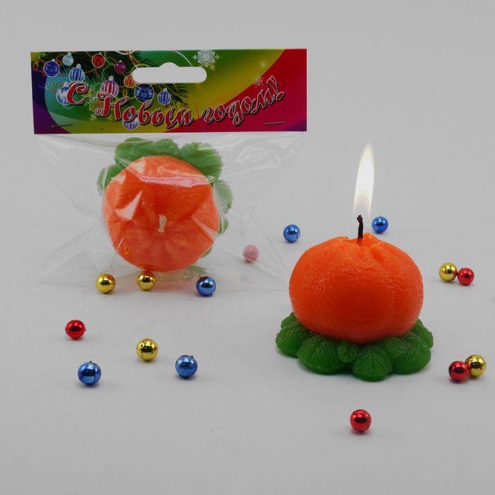 Свеча новогодняя "Мандаринка мини"