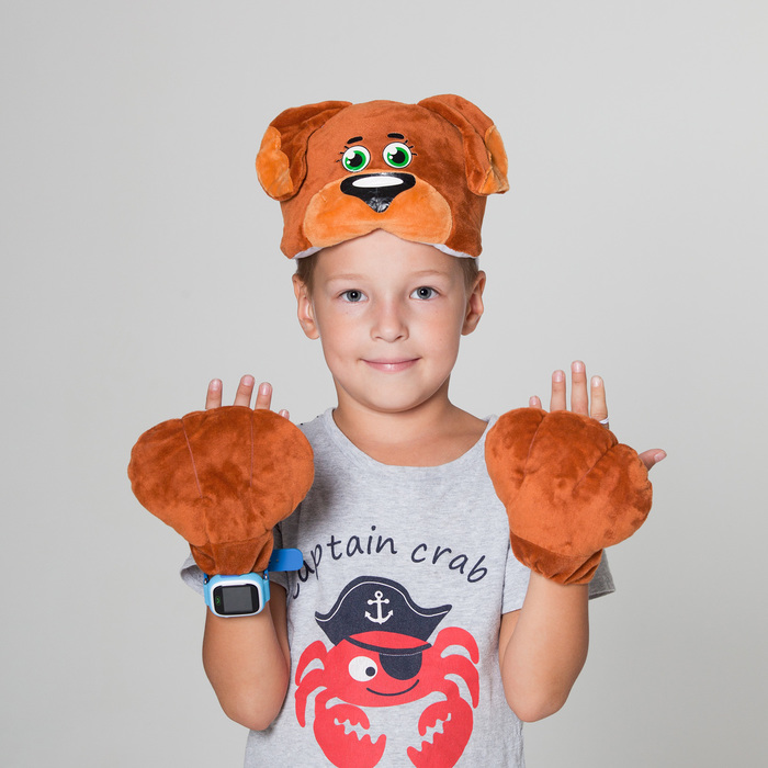 Карнавальный набор "Собачка", 2 предмета: шапка-маска, лапы