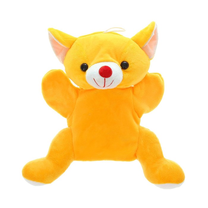 Мягкая игрушка на руку "Мышка" желтый цвет, болтаются лапки