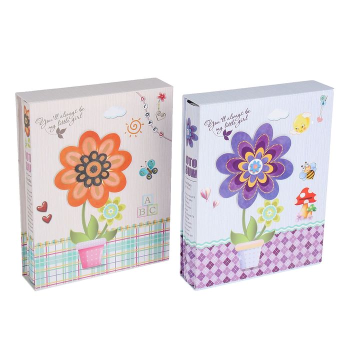 Фотоальбом на 200 фото 10х15 см "Цветик-семицветик" МИКС