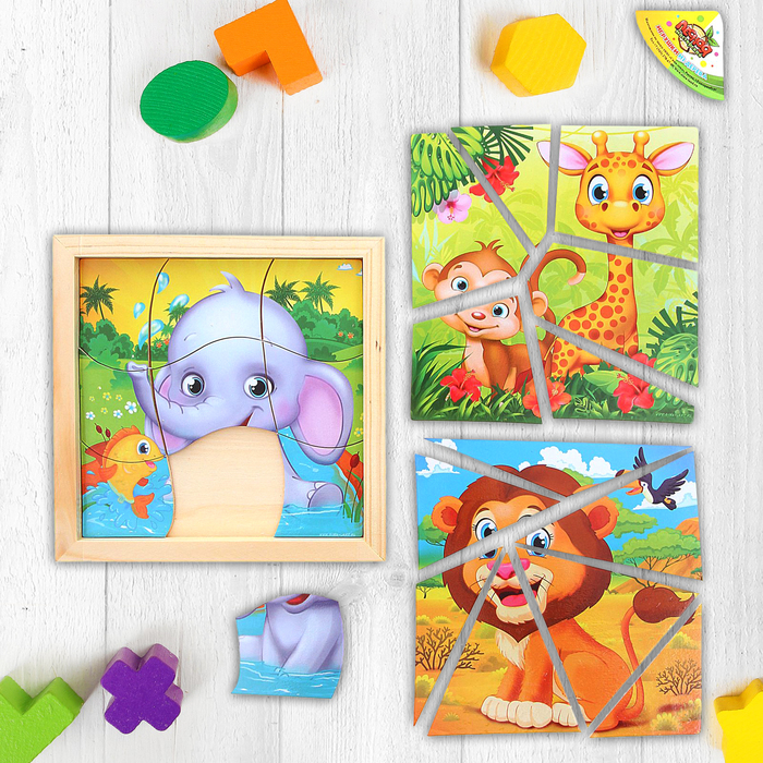 Пазл разрезной трехслойный "Африка" 22 элемента