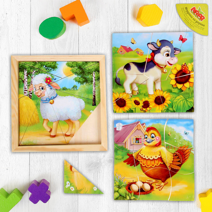 Пазл разрезной трехслойный "Подворье" 22 элемента