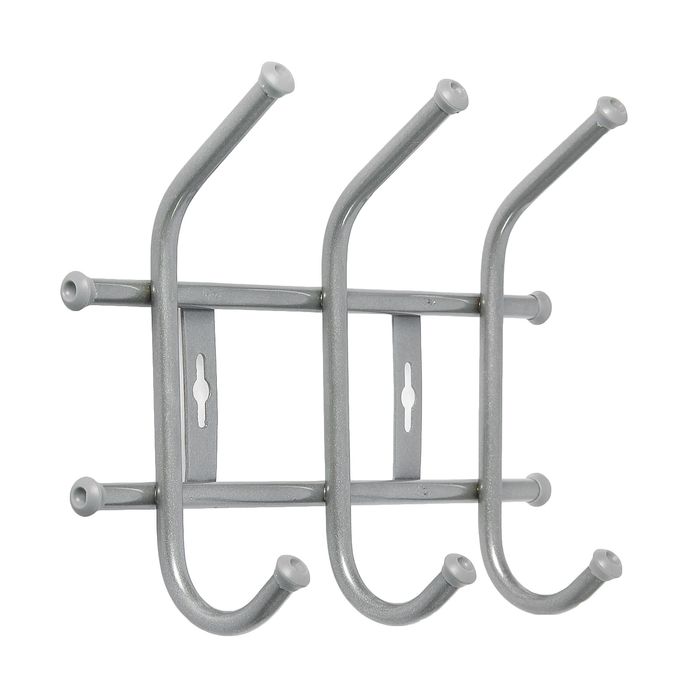 Вешалка настенная 29х21,5 см, 3 крючка, цвет серебро
