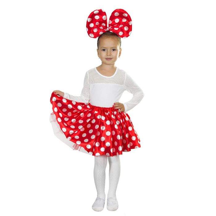 Карнавальный набор "Милашка", 2 предмета: ободок, юбка, цвет красный, 3-6 лет