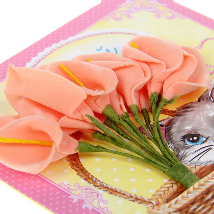 Открытка с цветами "Милой доченьке", 13,5 х 16 см