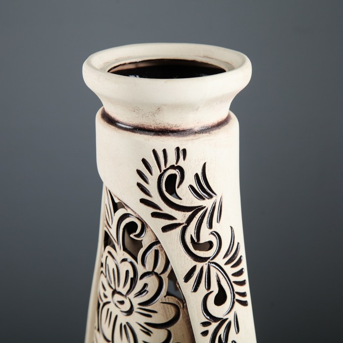 Ваза напольная форма "Венеция" Резка, коричневая