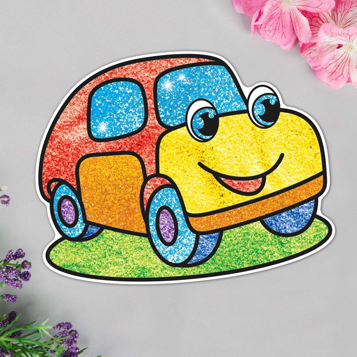 Фреска форменная с блёстками "Машинка"