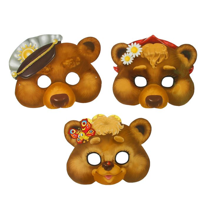 Набор карнавальных масок "Три медведя"