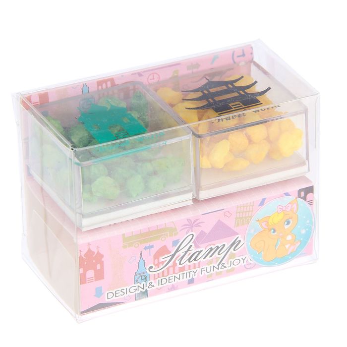 Набор из 2 печатей+камешки "Башни" МИКС