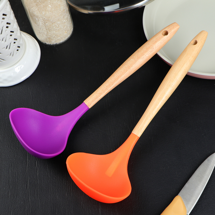 Половник 27х9 см "Домашнее тепло", цвета МИКС