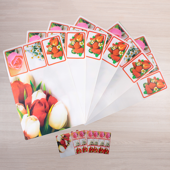 Набор салфеток кухонных Real 3D 12 шт &quot;Тюльпаны&quot; 6 шт - 41х27 см, 6 шт - 10х10 см