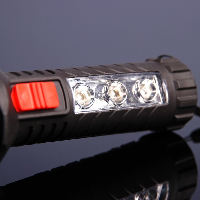 Фонарь 3+1 диод, пластик, резная ручка, на подвеске, 1АА бат., микс, 13.7х5х5 см