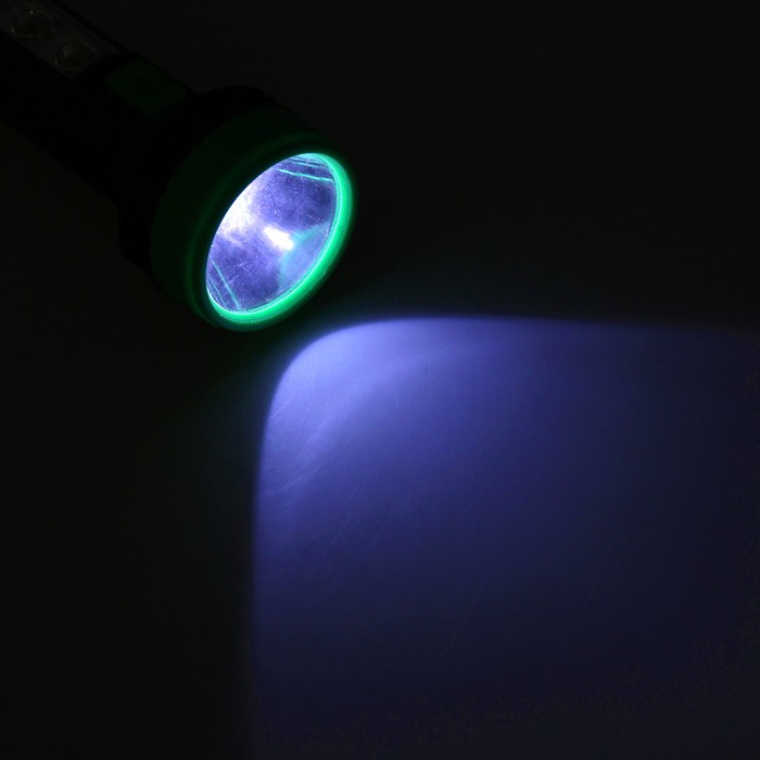 Фонарь 3+1 диод, пластик, резная ручка, на подвеске, 1АА бат., микс, 13.7х5х5 см