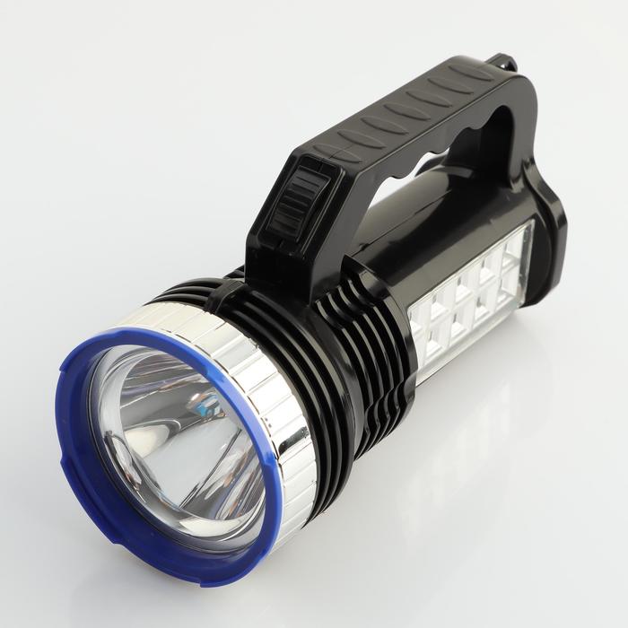 Фонарь ручной аккумуляторный, 220 V, 2 типа освещения, 11 LED, микс, 17х9.5х7.3 см