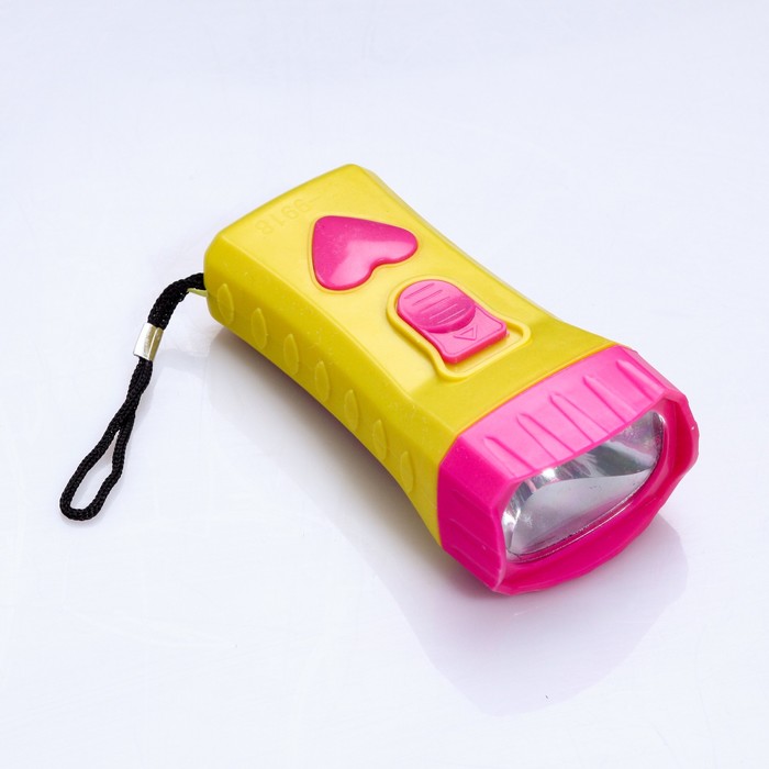Фонарь Яркость FT-9918, 1 LED, кнопка в виде сердца, микс, 10х4.9х3.4 см