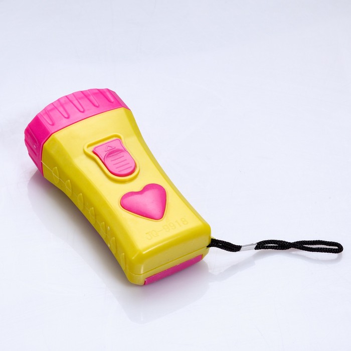 Фонарик FT-9918 Heart, 1 диод, кнопка-сердце, микс