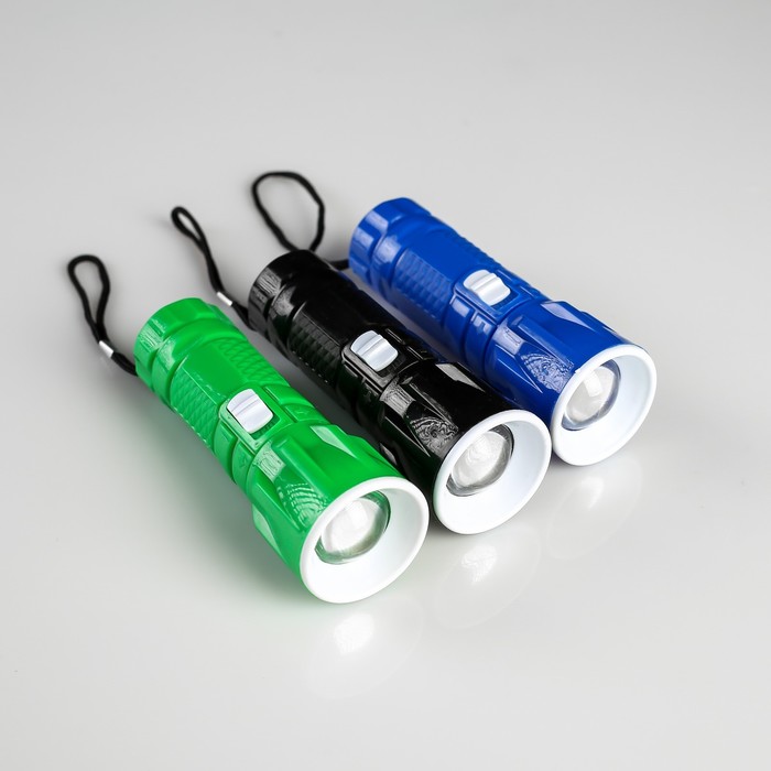 Фонарик ручной «Грани», 1 диод, zoom, микс