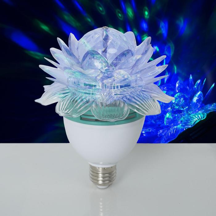 Световой прибор Хрустальный цветок 12.5 см, Е27, свечение RGB