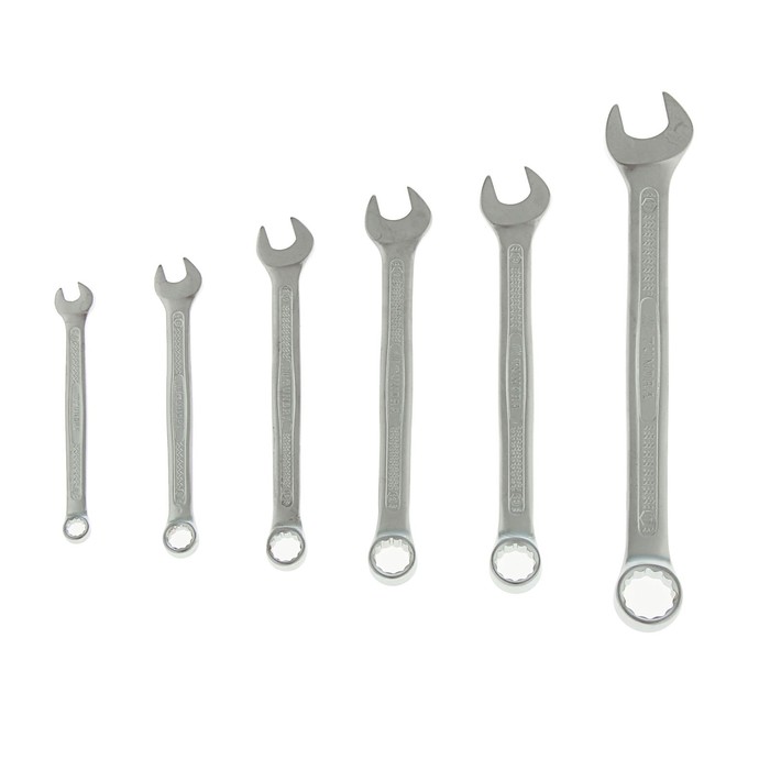 Набор ключей комбинированных TUNDRA premium, CrV, сумка, матовый, 6 шт. 6-17 мм