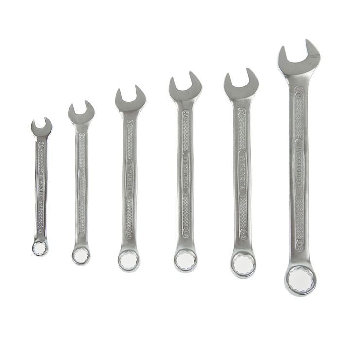 Набор ключей комбинированных TUNDRA premium, CrV, холдер, матовый, 6 шт. 8-17 мм