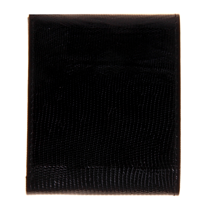 Портмоне на кнопке, 1 отдел, чёрная игуана