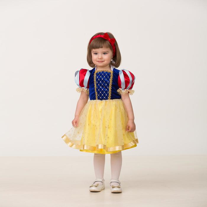 Карнавальный костюм «Принцесса Белоснежка», текстиль, размер 26, рост 92 см