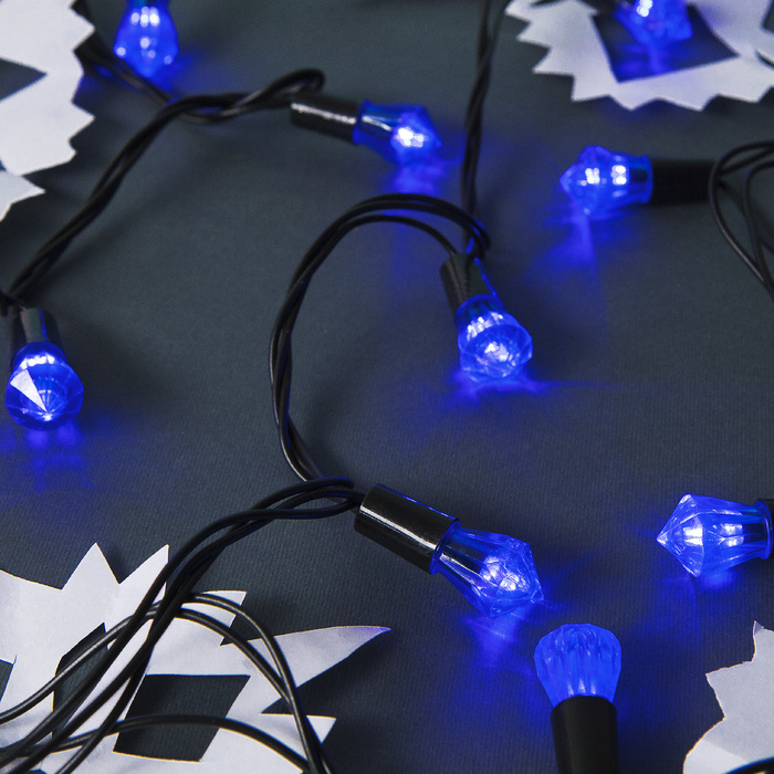 Гирлянда "Метраж" улич. с насад. "Хрусталь" 5 м, Н.Т. LED-40-220V, фиксинг, СИНИЙ