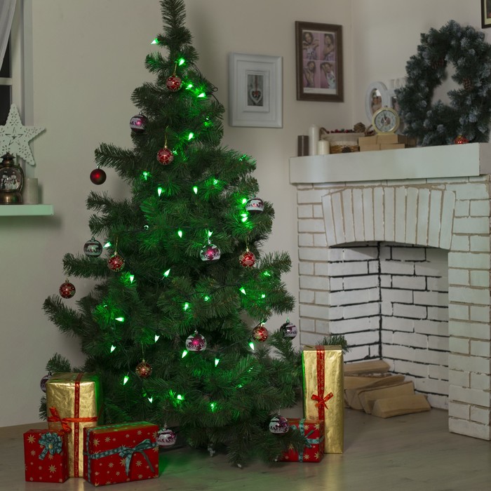 Гирлянда "Метраж" улич. с насад. "Конус" 5 м, Н.Т. LED-40-220V, фиксинг, ЗЕЛЕНЫЙ