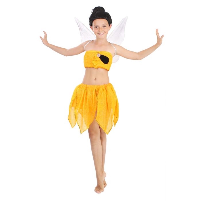 Карнавальный костюм "Фея Иридесса", топ, юбочка, крылышки, брошь, парик, рост 134, (488-34)