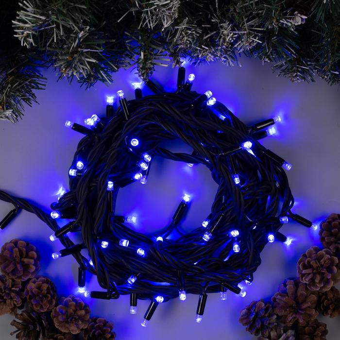 Гирлянда "Метраж" улич. УМС Д: 10 м, Н.Т. "Каучук" LED-100-220V, 3W, БЕЗ контр. СИНИЙ