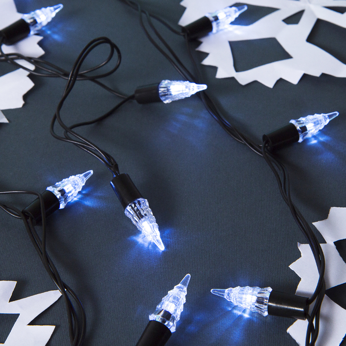 Гирлянда "Метраж" улич. с насад. "Конус" 5 м, Н.Т. LED-40-220V, фиксинг, БЕЛЫЙ