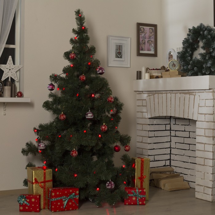 Гирлянда "Метраж" улич. с насад. "Хрусталь" 5 м, Н.Т. LED-40-220V, фиксинг, КРАСНЫЙ