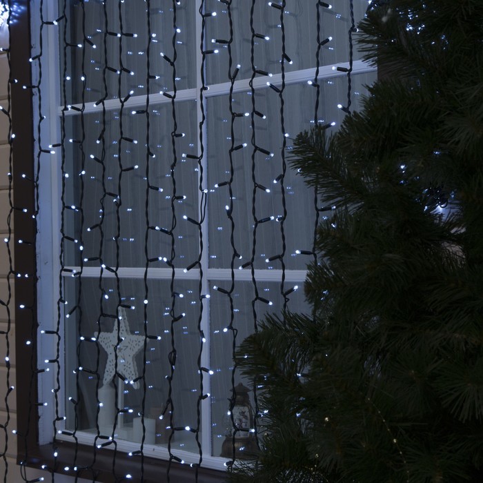 Гирлянда "Занавес" улич. УМС, Ш:2 м, В:9 м, Н.Т. "Каучук" 2W LED-2280-220V,без контр. БЕЛЫЙ