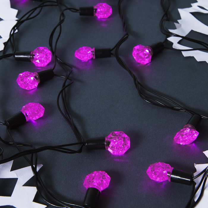 Гирлянда "Метраж" улич. с насад. "Грани" 5 м, Н.Т. LED-40-220V, фиксинг, РОЗОВЫЙ