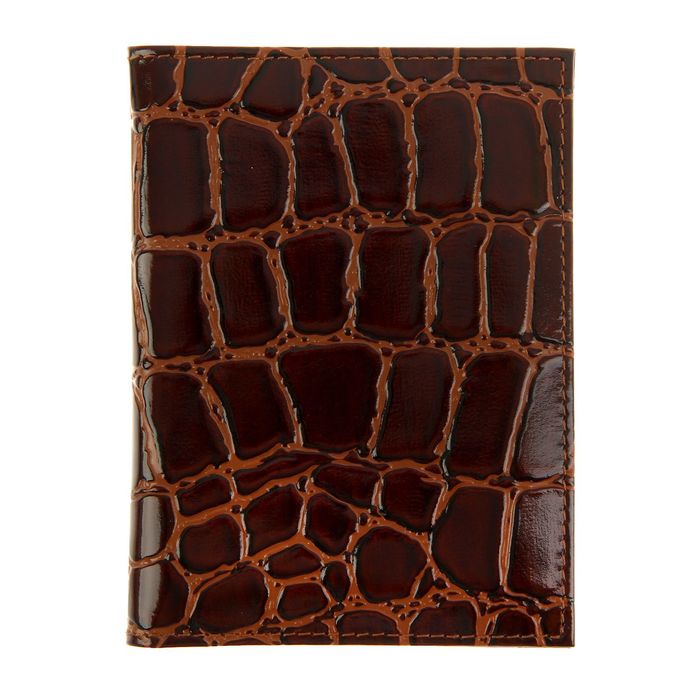 Обложка для автодокументов, отдел для паспорта, цвет коричневый