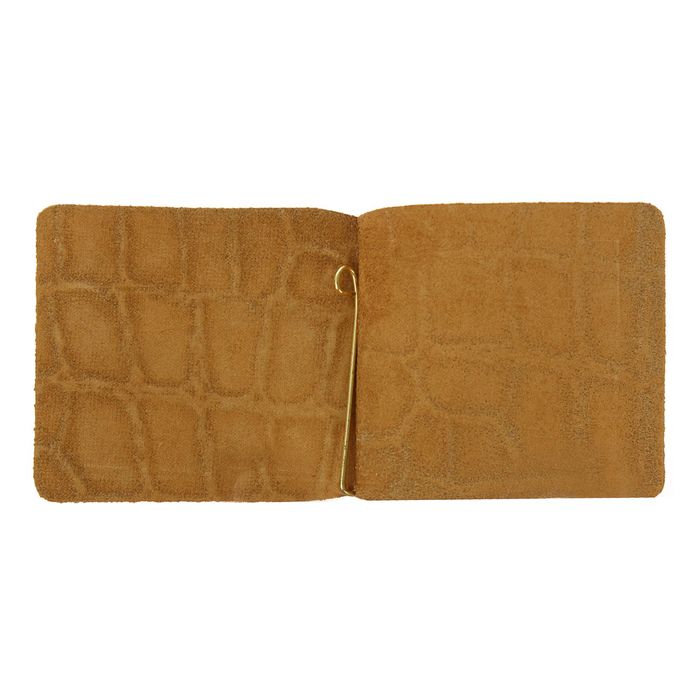 Зажим для купюр, крокодил, цвет тёмно-коричневый