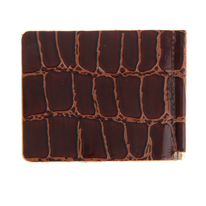 Зажим для купюр Z-5-3, отдел для монет, цвет коричневый