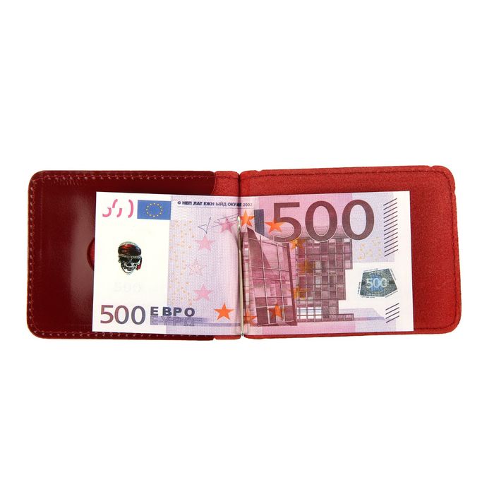 Зажим для купюр Z-2-138, отдел для монет, цвет красный