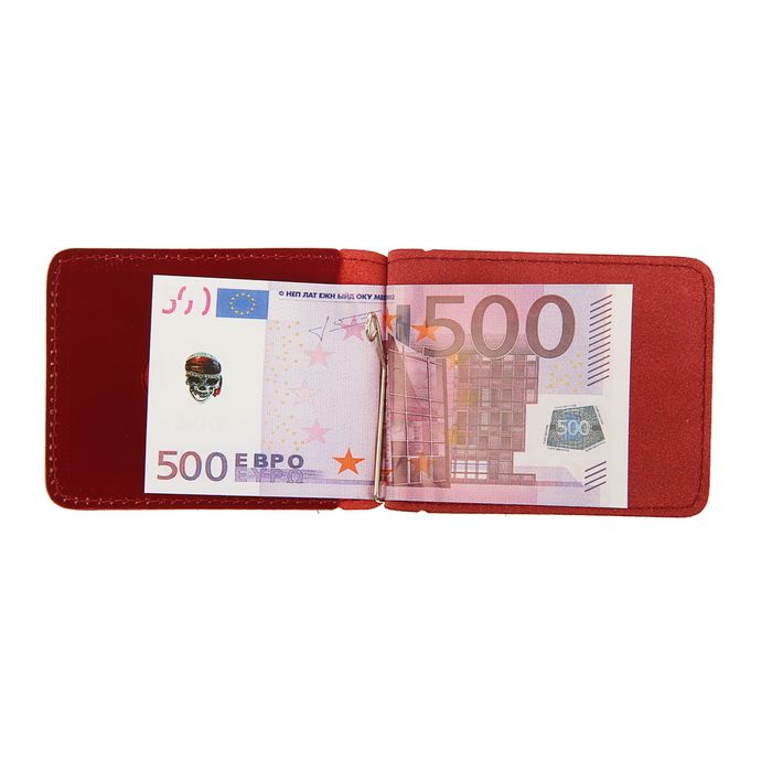 Зажим для купюр, цвет тёмно-красный