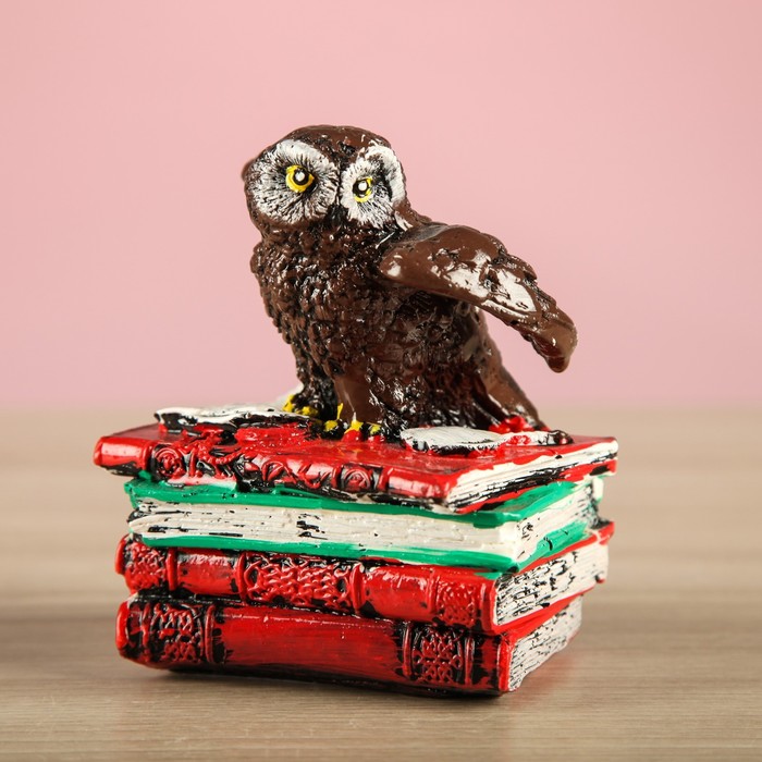 Сувенир "Сова на книгах", микро, рисованная, микс