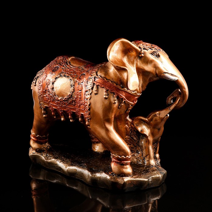 

Статуэтка "Семья слонов", бронзовая, покрытие лак, гипс, 26 см, микс