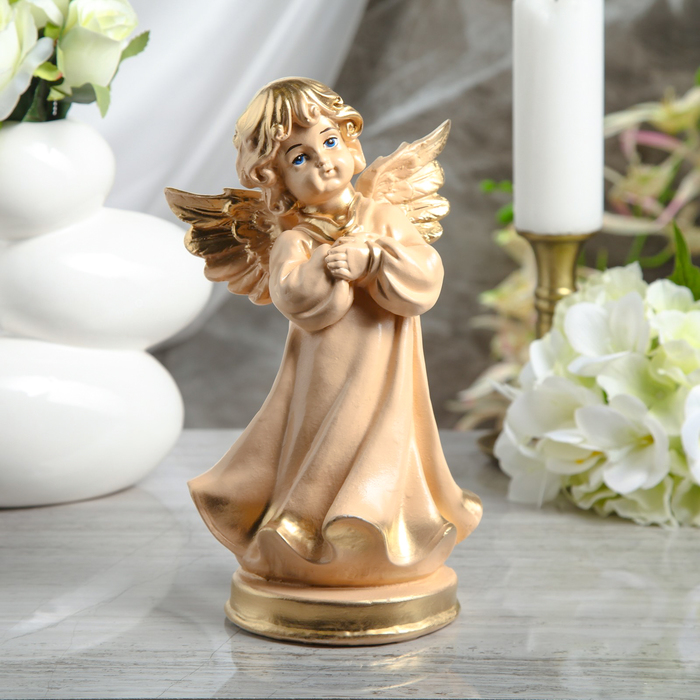 Статуэтка "Ангел молящийся" малый, бежевая