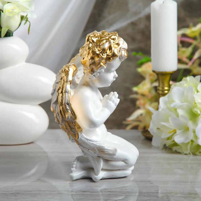 Статуэтка "Ангел молящийся на коленях" белая