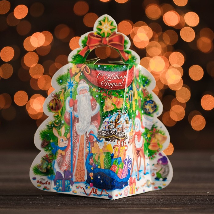 Подарочная коробка "Ёлка. Праздник" мини, сборная, 15 х 11 х 14 см