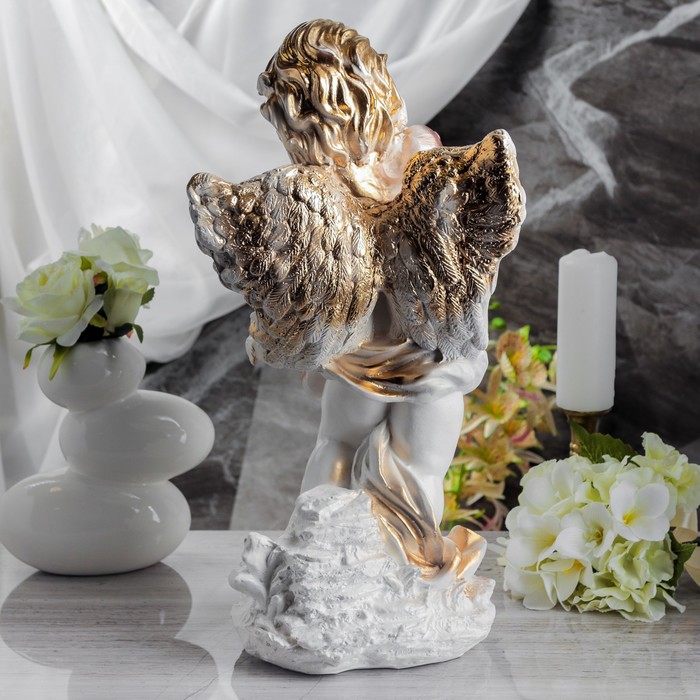 Статуэтка "Ангел с яблоками" белая