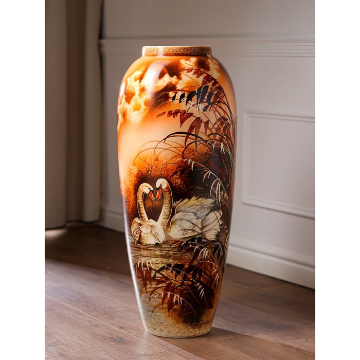 Ваза напольная "Руслана" пара лебедей