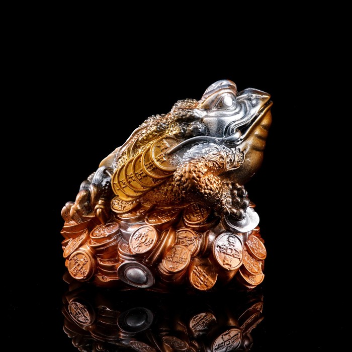 Копилка "Денежная жаба" средняя, бронза