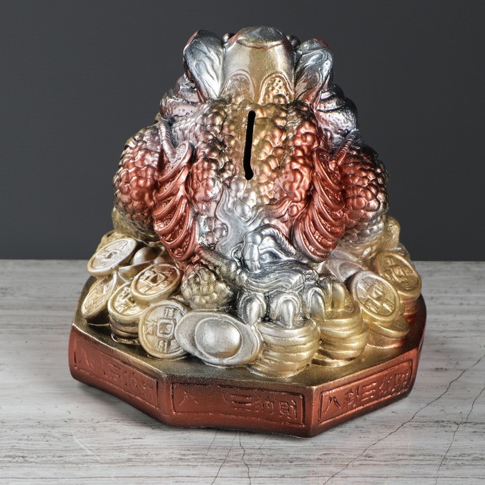 Копилка "Денежная жаба" средняя, подставка